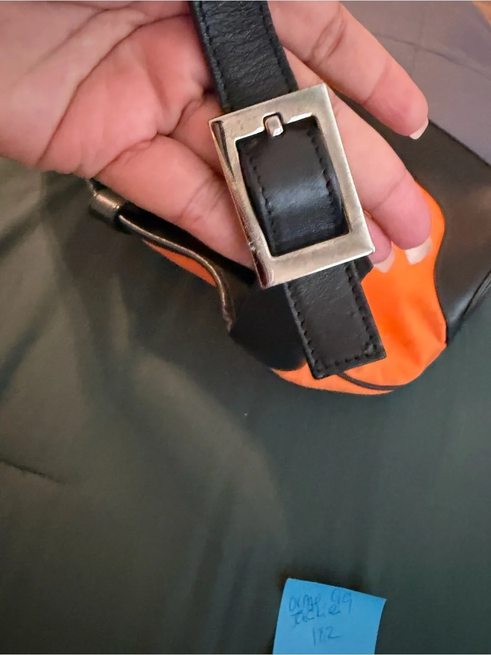 Gucci Jackie Orange and Black Shoulder Bag with Silver Buckle